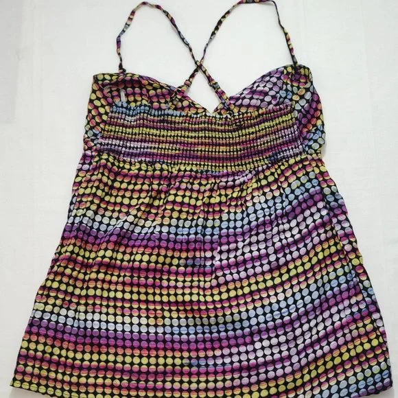 Valcom multicolor polka dots strappy tank cami - Picture 2 of 9